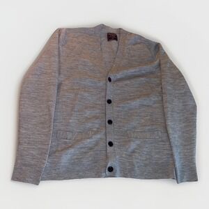 Abercrombie & Fitch Mens Grey Button Down Cardigan Merino Wool Blend Medium